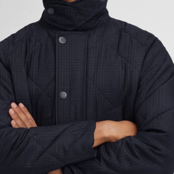 Barbour Premium BEDALE Houndstooth Quilted Jacket DK Navy MSRP$435 British Class - Picture 8 of 16